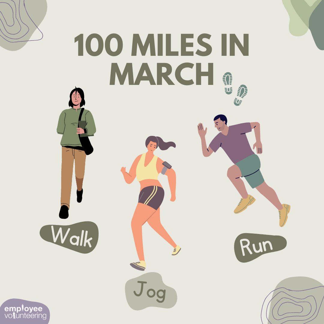 Walk, run or jog this Spring to raise money and awareness for better mental health.

The important thing is getting out and moving for better mental health.

#100milesinmarch #volunteering #employeevolunteering