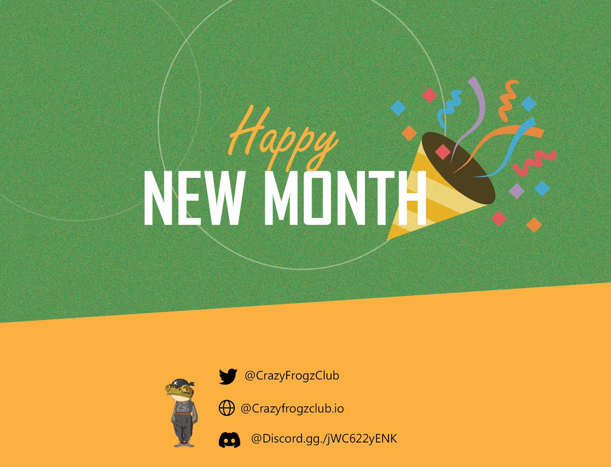 GM Frogz! 🐸

As we continue to build and collaborate, we appreciate our community for their support so far and we wish all Frogz, a happy new month 🎉❤

Happy new month Frogz! 🎉
LFG Frogz! 🚀

#NFTCommunity #EthereumNFT #ETH