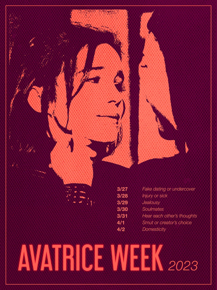 AvatriceWeek's tweet image. Since it is officially March that means 27 days till Avatrice Week begins!!! #Avatrice #AvatriceWeek #WarriorNun

For more info check here: tumblr.com/avatrice-week/…

Feel free to message me if you have any questions!