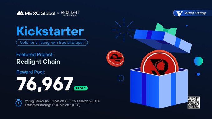 EarnBitcoin365's tweet photo. 🎁 Mexc Redlight Chain Airdrop get 76,967 in REDLC token.
1️⃣ Open MEXC account to participate in Airdrop campaign: https://t.co/V2e0TcK5vn
2️⃣ Details on how to participate in the Airdrop see the link below
3️⃣ https://t.co/Sgnc8qsT8k
#Airdrop #Giveaway #Crypto #MEXC #RedlightChain https://t.co/RGuvl6o5g2