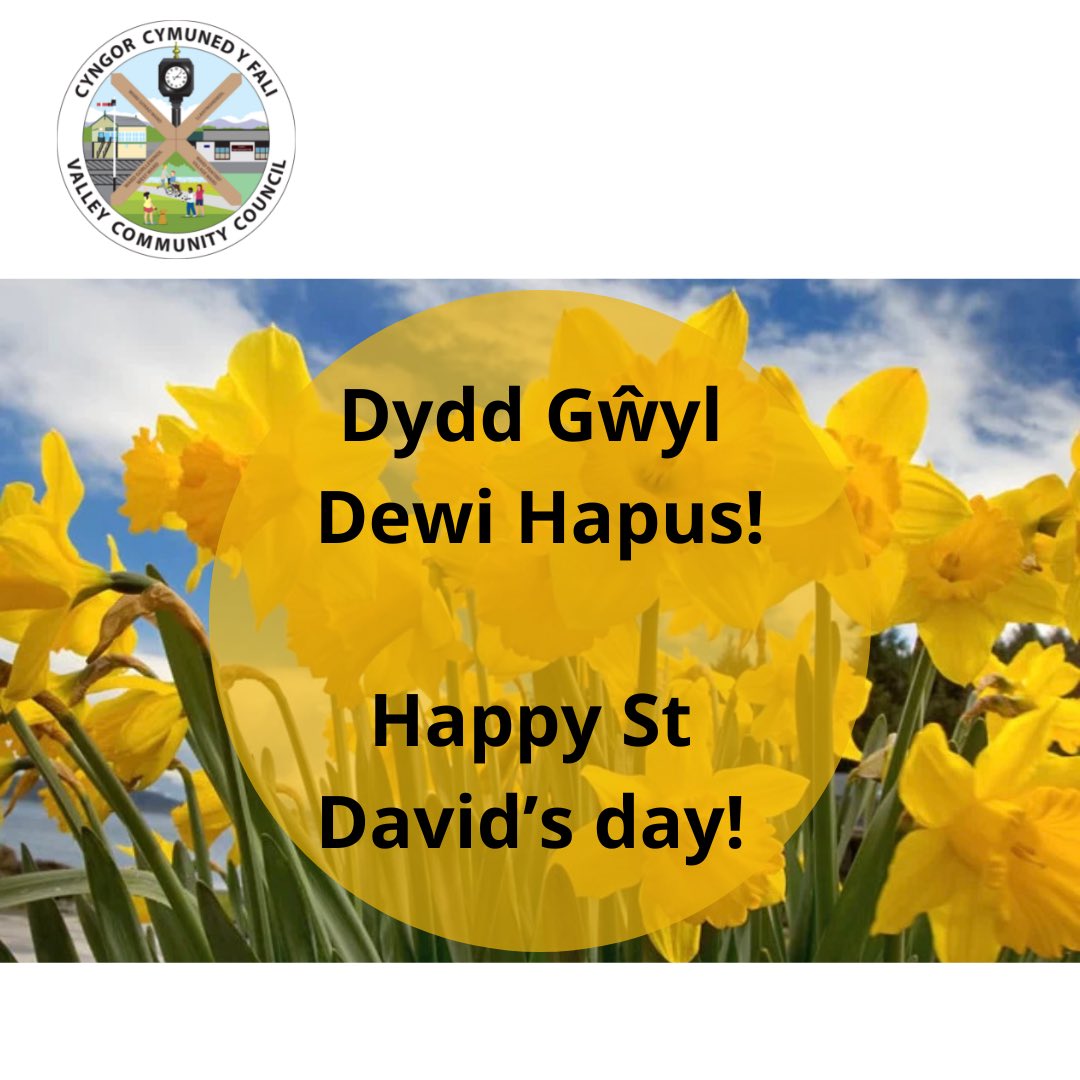 ValleyCommunit1's tweet image. Dydd Gŵyl Dewi Hapus!/ Happy St David’s day!