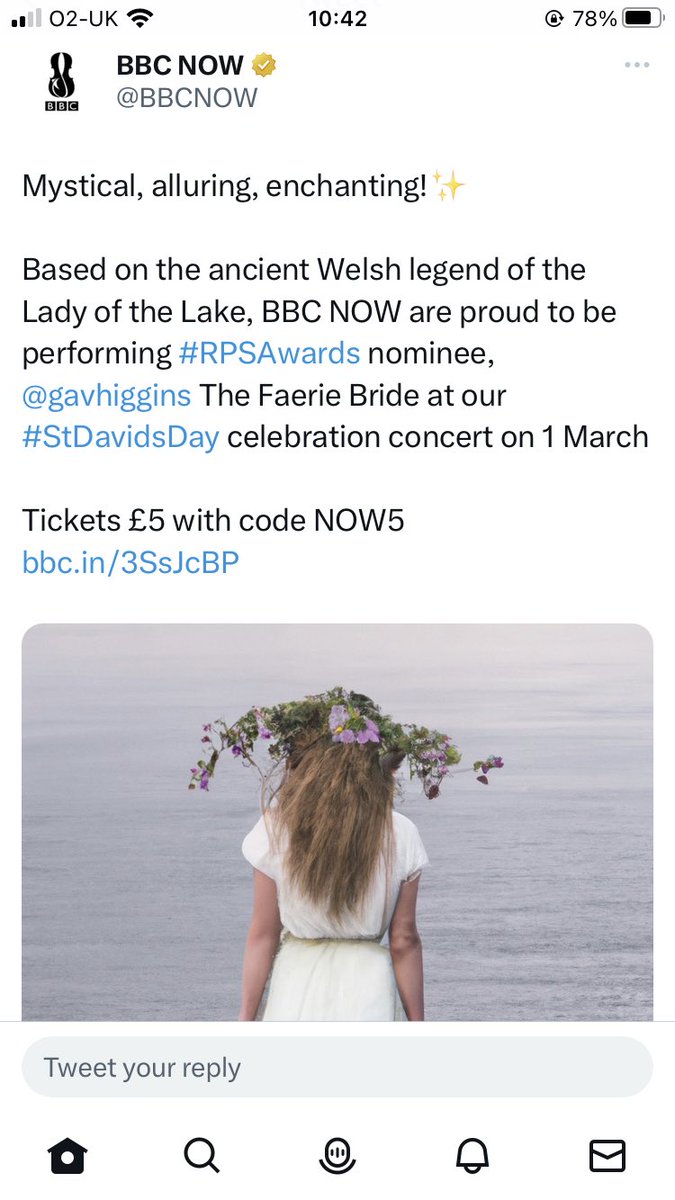 Dydd Gŵyl Dewi Hapus i bawb! 🏴󠁧󠁢󠁷󠁬󠁳󠁿 Best of luck to my colleagues <a href="/BBCNOW/">BBC NOW</a> <a href="/jacvansteen/">jac van steen</a> the outstanding @PaulCareyJones &amp; my muse <a href="/MartaFontanals/">Marta Fontanals-Simmons</a> for this evenings performance of my Faerie Bride. It was sounding 🔥 in rehearsals. Welshy’s you’re in for a real treat this evening!