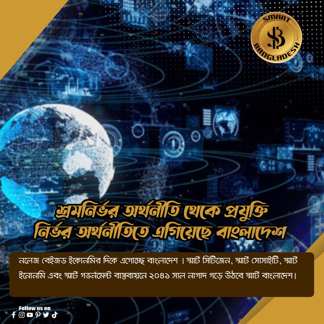 শ্রমনির্ভর অর্থনীতি থেকে প্রযুক্তি নির্ভর অর্থনীতিতে এগিয়েছে বাংলাদেশ 

#smart_BD #SmartBangladesh #ictministrybd #developedbd #development_bd #Vision2041