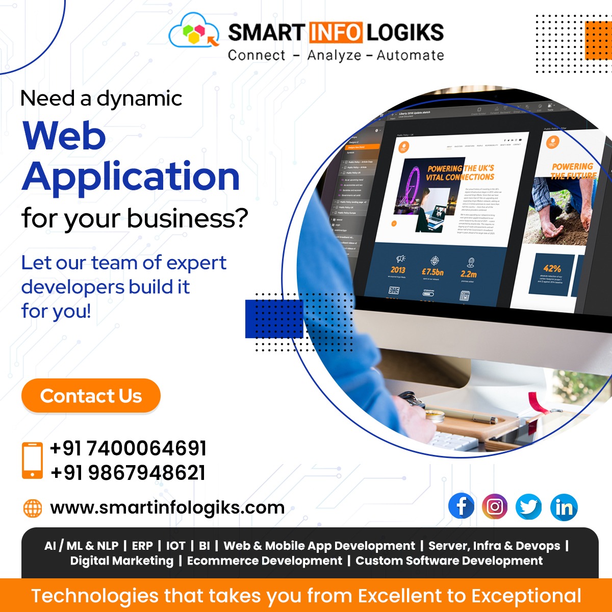 smartinfologiks's tweet photo. Looking for a reliable web application development service? Look no further!
Reach us on,
βοΈ+91 7400064691
π§sales01@smartinfologiks.com
πhttps://t.co/LhhJGLxUNu
#smartinfologiks #webappdevelopment #webapp #webappdevelopmentcompany #mobileappdevelopemt #itservices #itsolution https://t.co/G4LtIpQWpj