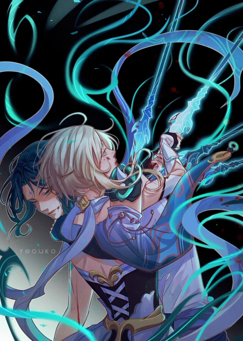 Xiao and Lumine for  #xiaolumi 
