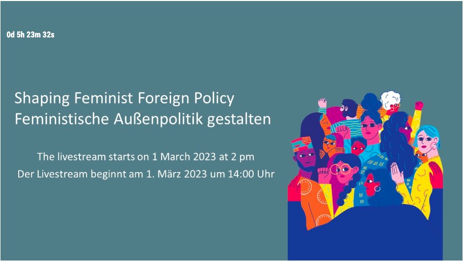 📢 Today, ICAN's @sanambna will join Commander Márcia Braga, Dr Volker Jacoby (@coe_civ), @Kristina_Lunz (@feministfp), @VTsepkalo (@belarus_women) & @CarloMasala1 for @GermanyDiplo's #FeministForeignPolicy launch event. Hosted by Minister @ABaerbock. 📺: bit.ly/41trvGh