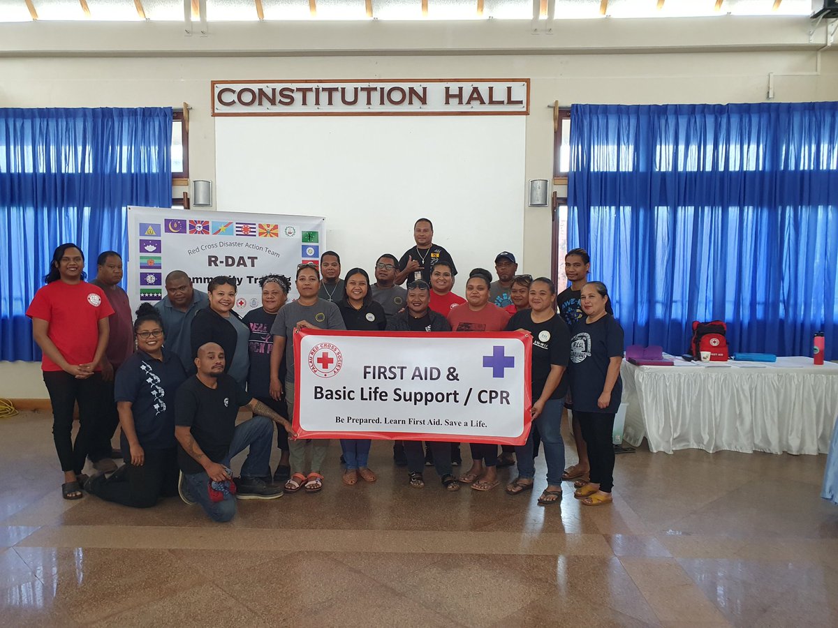 palauredcross's tweet photo. Day 03/03 for Koror State Red Cross Disaster Action Team (R-DAT) Training. 

Our first group of 19 participants successfully completed the training. 

Volunteers from the state government and hamlet (village) reps are now ready !

Mesulang Koror State!

#RedCross #preparedness https://t.co/AwNhNM5kRL