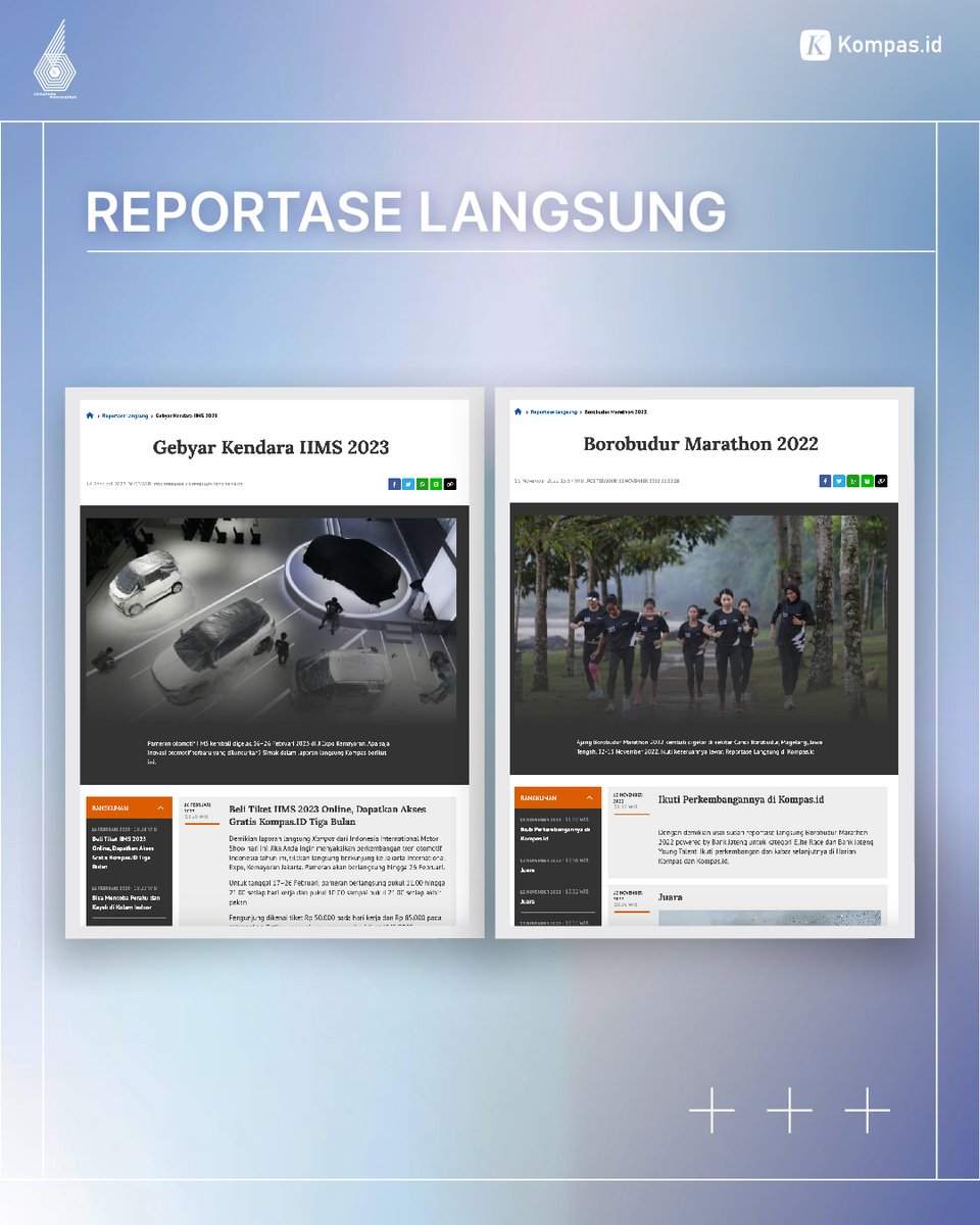 hariankompas's tweet photo. Rubrik #Reportase menyajikan liputan acara secara langsung oleh wartawan yang meliput dari lokasi kejadian. Misalnya, Borobudur Marathon dan pameran IIMS 2023.
https://t.co/9ygB91lScF
#JurnalismeMencerahkan #AdadiKompas https://t.co/rjmcCpEBSi