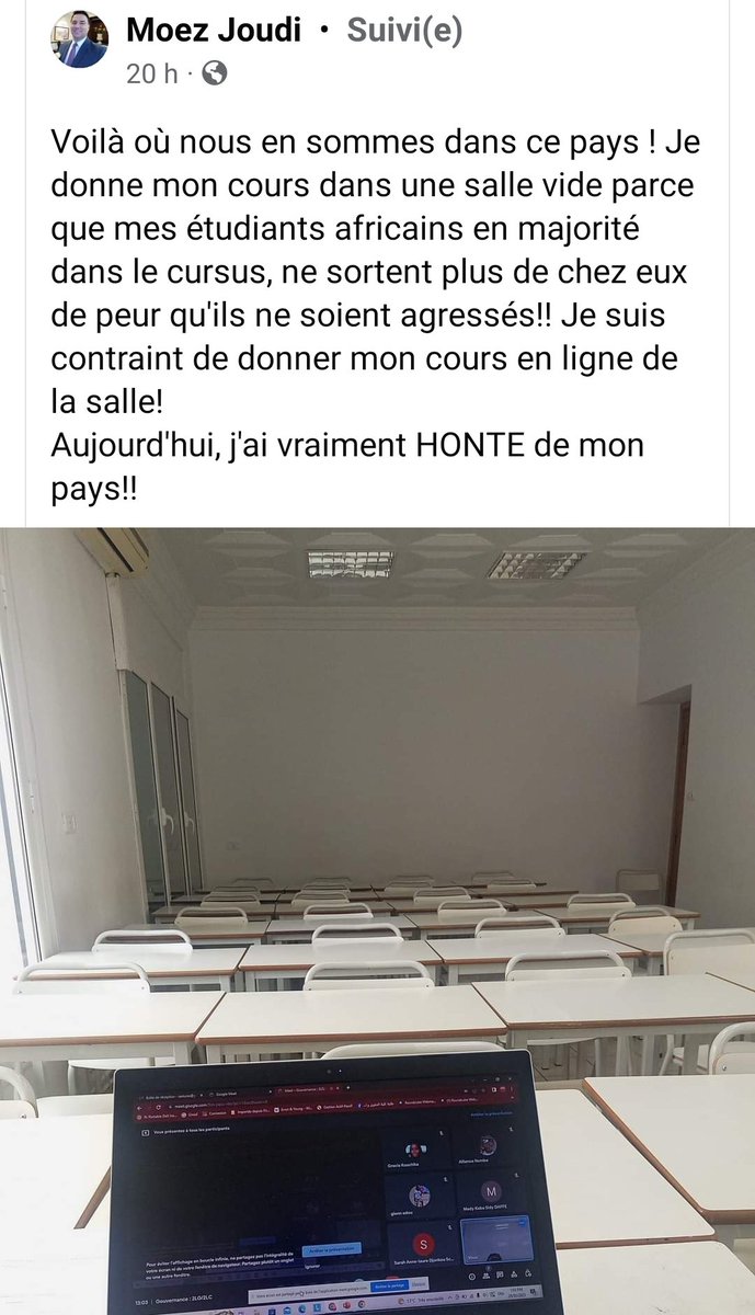 Mamata_T's tweet photo. Lui il est humain c'est pourquoi il sent la douleur des autres. Quant aux commentaires de certains de ses compatriotes sont choquants et on voit clairement leur mépris à l'égard des subsahariens. https://t.co/nek6CJg872