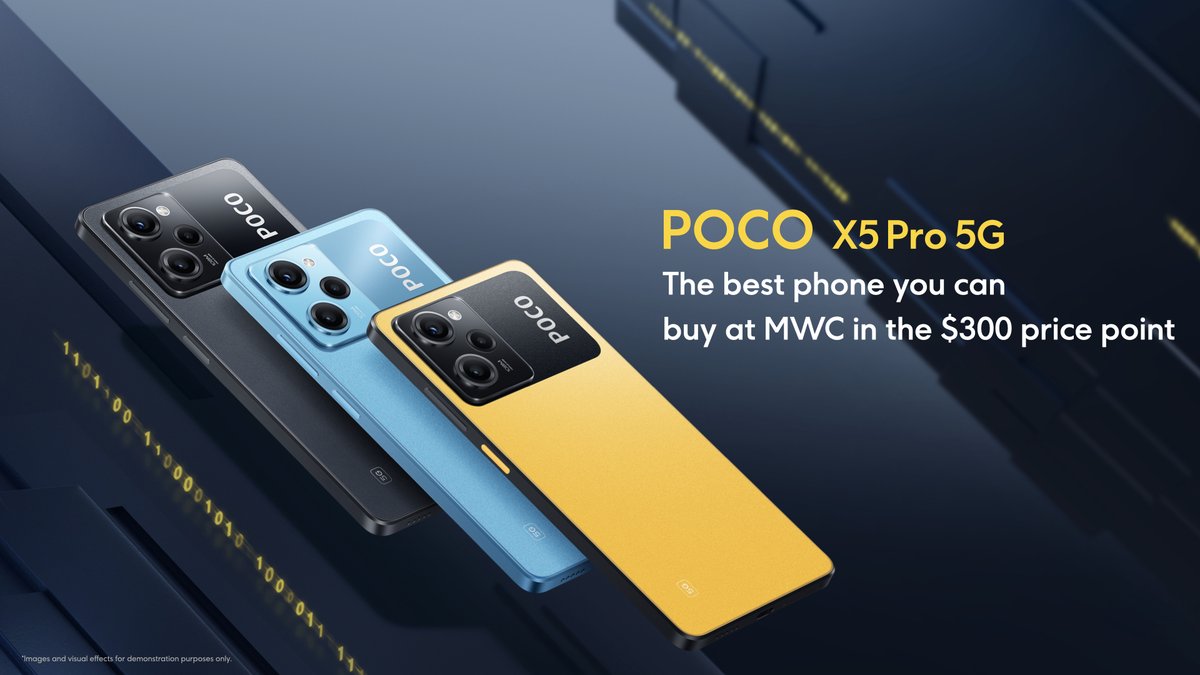 POCOGlobal's tweet photo. Get your hands on the best budget-friendly phone at #MWC23. ๐๐ป
#POCOX5Pro5G #TheSecretToWin https://t.co/wsSPr3y1Bl