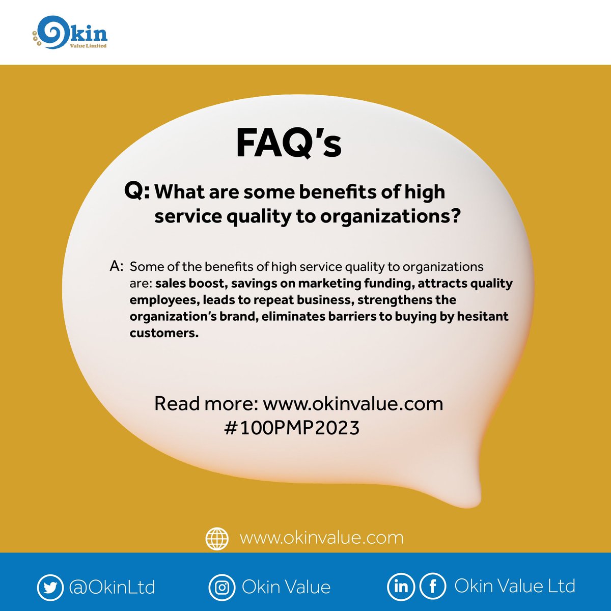 Service quality is often overlooked by organizations and thereby missing out on the potential benefits that it accrues.

Service quality is one of the key areas towards organizational value delivery.

#service #quality #servicequality #value #africa #100pmp2023