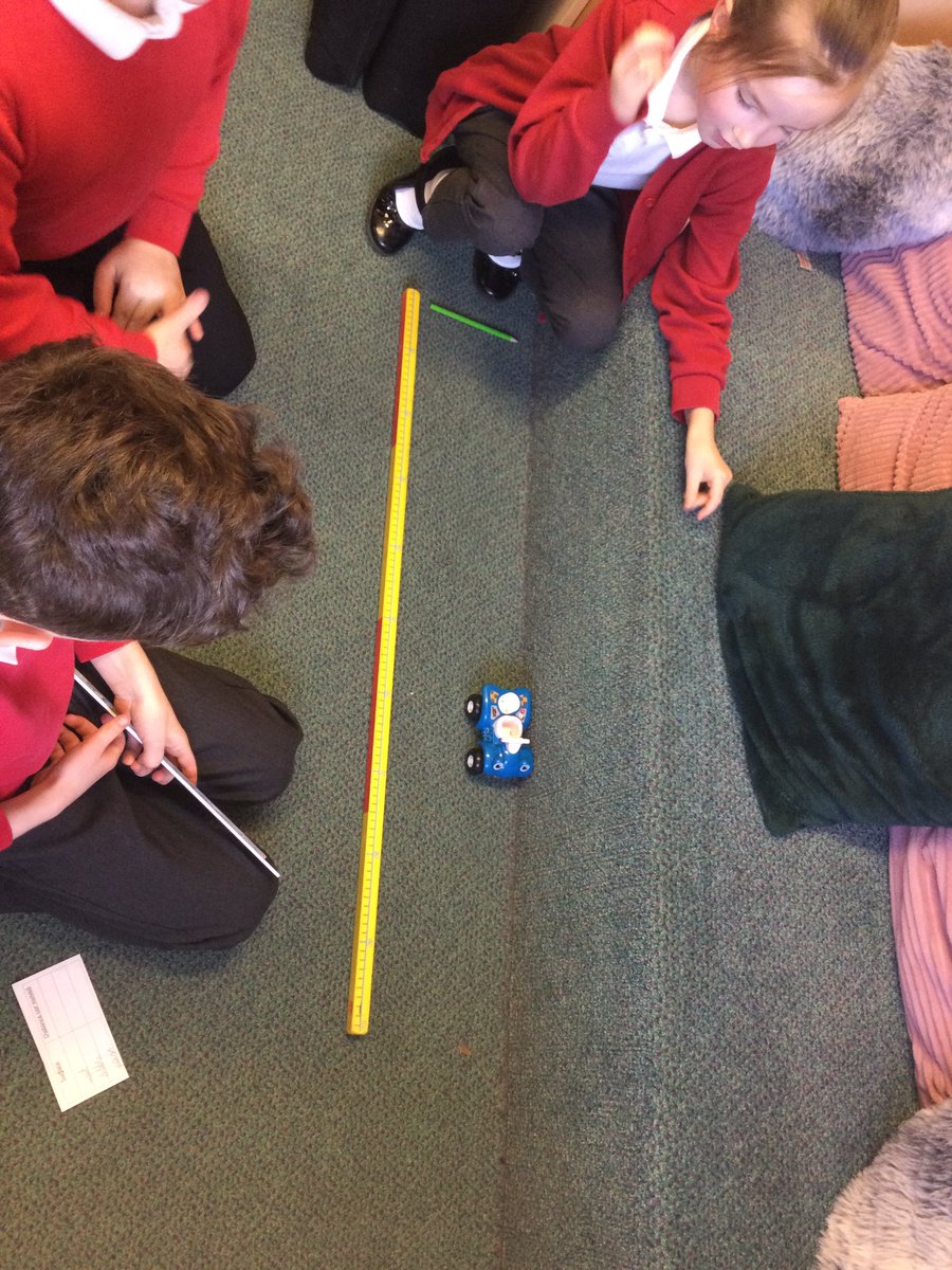 MD_Class3's tweet photo. ⭐️ FORCES &amp; MAGNETS⭐️
In our new science topic children measured how far a toy car travelled on different surfaces using a push force. 
Were our predictions correct? 🚗 @MillDamSchool #MDscience https://t.co/x7rR7D3eAP
