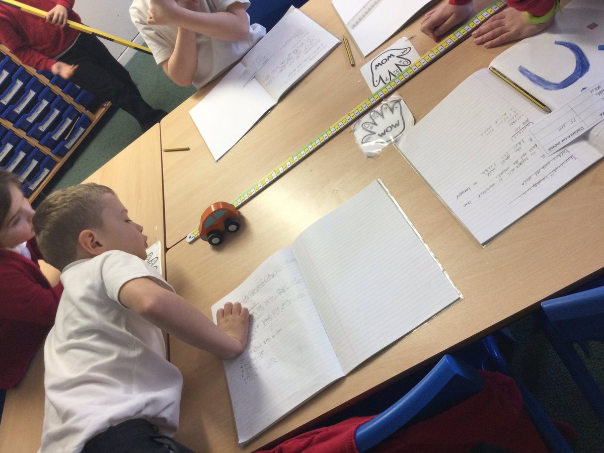MD_Class3's tweet photo. ⭐️ FORCES &amp; MAGNETS⭐️
In our new science topic children measured how far a toy car travelled on different surfaces using a push force. 
Were our predictions correct? 🚗 @MillDamSchool #MDscience https://t.co/x7rR7D3eAP