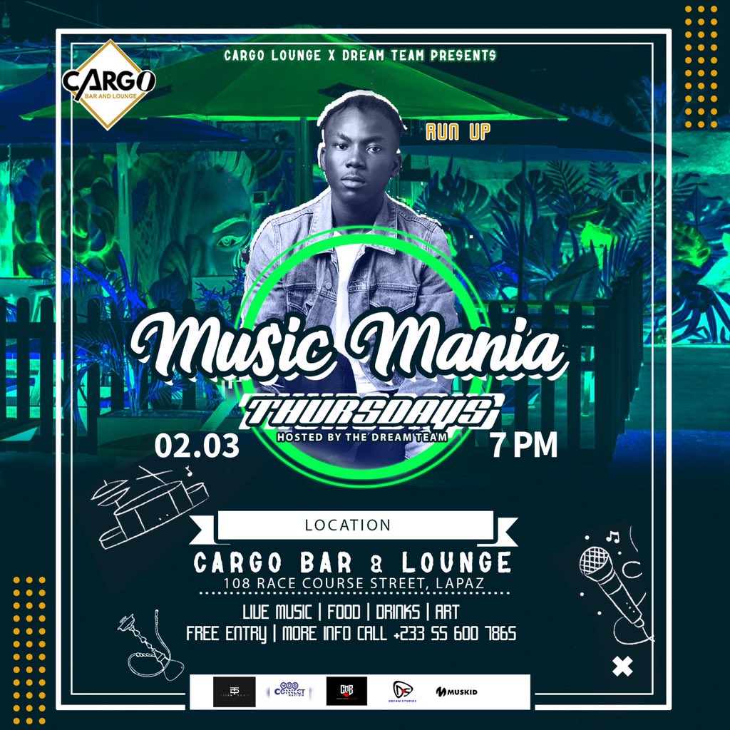 dreamteam_cmb's tweet photo. Super excited to announce the second episode of #MusicMania, which is coming on tomorrow 2nd March 2023 at Cargo Bar & Lounge.
Cc; @OheneDad, @UjeanAllDay @Nana_quames @scumbagg1s @yo_figg
#MusicMania #music #IndependenceDayEdition #musician #GhanaMusic #EVENT #DemGoHearWe https://t.co/BDFYUszIXF