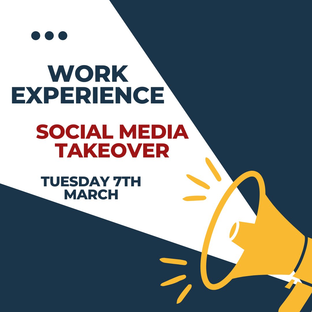 6 days until the Work Experience Social Media Takeover on Instagram and Facebook! Expect a range of information and guidance about all things work experience, as well as the opportunity to message and chat with the work experience team in real time.