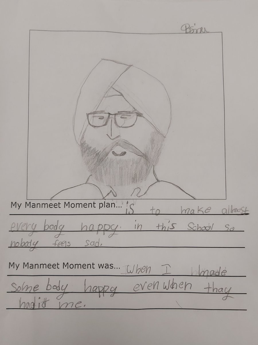 MrHuntersClass's tweet image. Happy Birthday Manmeet! This week, students are celebrating your legacy and reflecting on their own #ManmeetMoments . Photo’s from Cartier’s Grade 4 students @MsBhullarCbe