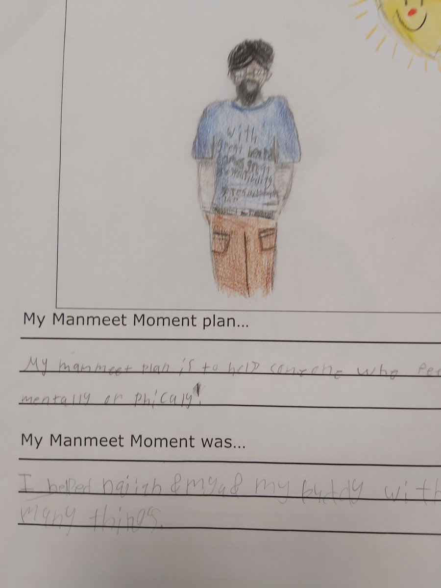 MrHuntersClass's tweet image. Happy Birthday Manmeet! This week, students are celebrating your legacy and reflecting on their own #ManmeetMoments . Photo’s from Cartier’s Grade 4 students @MsBhullarCbe