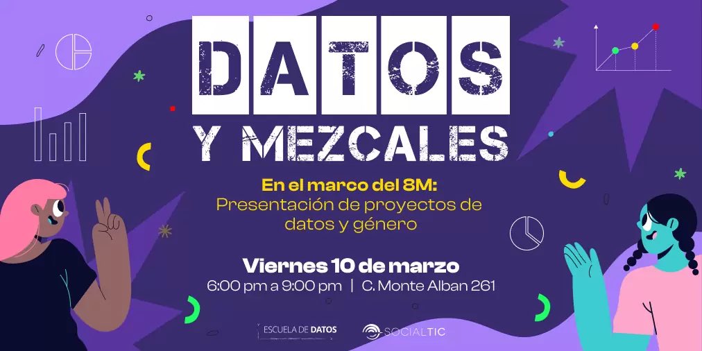 #Imperdible 👩🏻‍💻💜🔥| Este año #DatosyMezcales regresa a la presencialidad con una nueva edición dentro del marco del #8M enfocado en proyectos de datos y género.

Para asistir y/o presentar tu proyecto, solo debes realizar tu registro en: forms.gle/4iNqWkuraT5QfE….

Vía <a href="/socialtic/">SocialTIC</a>