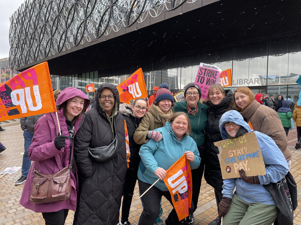 MaryWBousted's tweet photo. At the ⁦@NEUnion⁩ rally in Birmingham today. Cold hands waving a sea of colourful flags! https://t.co/460KeAbaj0