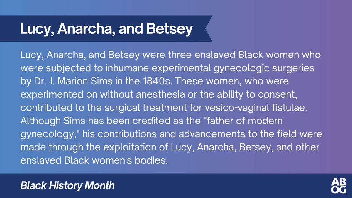 On February 28 and March 1, days that mark the end of #BlackHistoryMonth and the beginning of #WomensHistoryMonth, we recognize Lucy, Anarcha, and Betsey.
