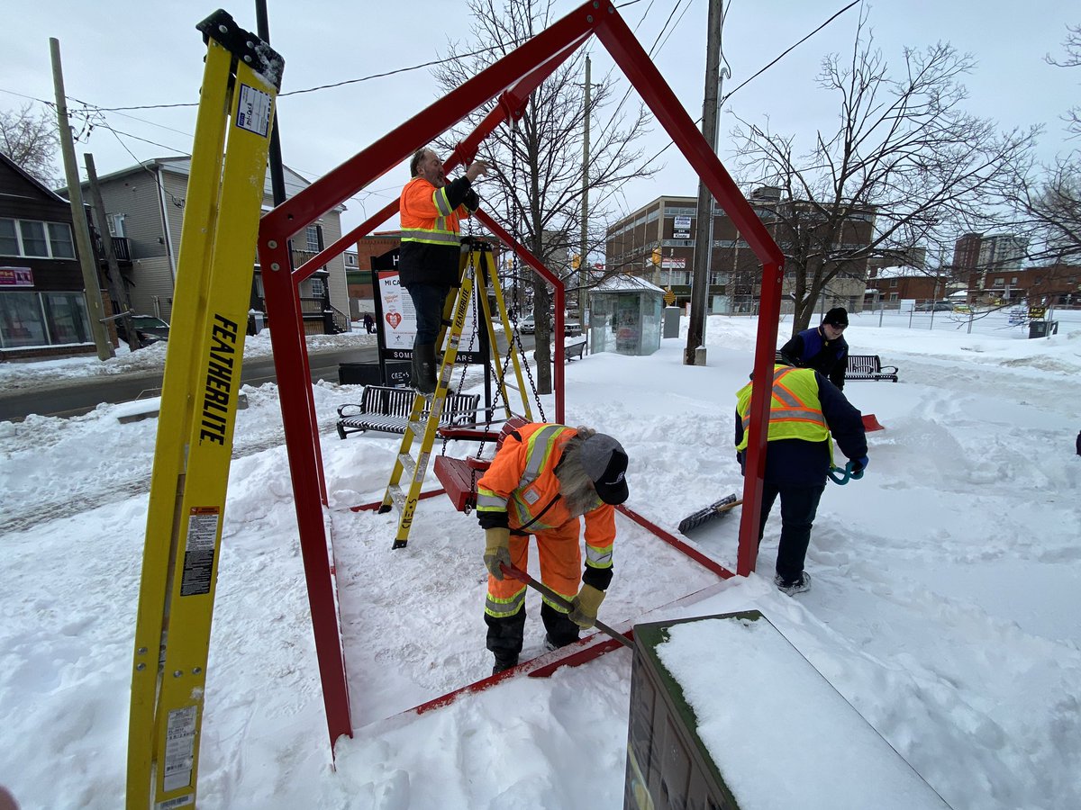 Wellington_West's tweet image. Fond farewell. Our work crew and the team from @gocreos have just started pulling down the “Mi Casa Your Casa” installations. So if you get a chance, this morning is your last chance to get out and have one last swing!