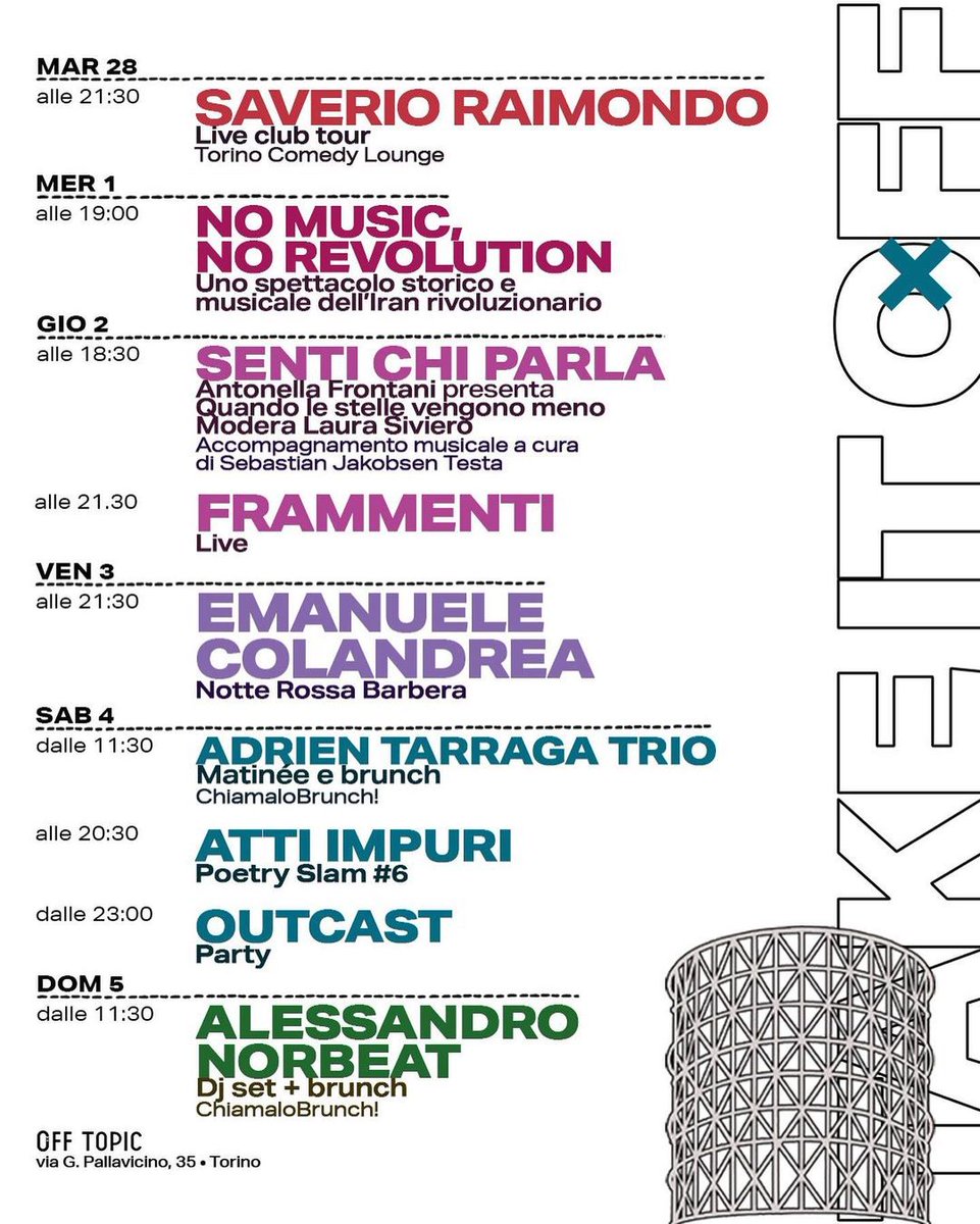hamidziarati's tweet photo. A più tardi con
No Music, No Revolution
Grazie al @Corriere e al @repubblica per lo spazio che ci hanno dedicato!
Ingresso libero fino ad esaurimento dei posti disponibili.
@IranianiTorino
#mahsaamini
#مهسا_امینی
#offtopictorino #tuttoquellochepuoi https://t.co/XEKvIpNzrQ