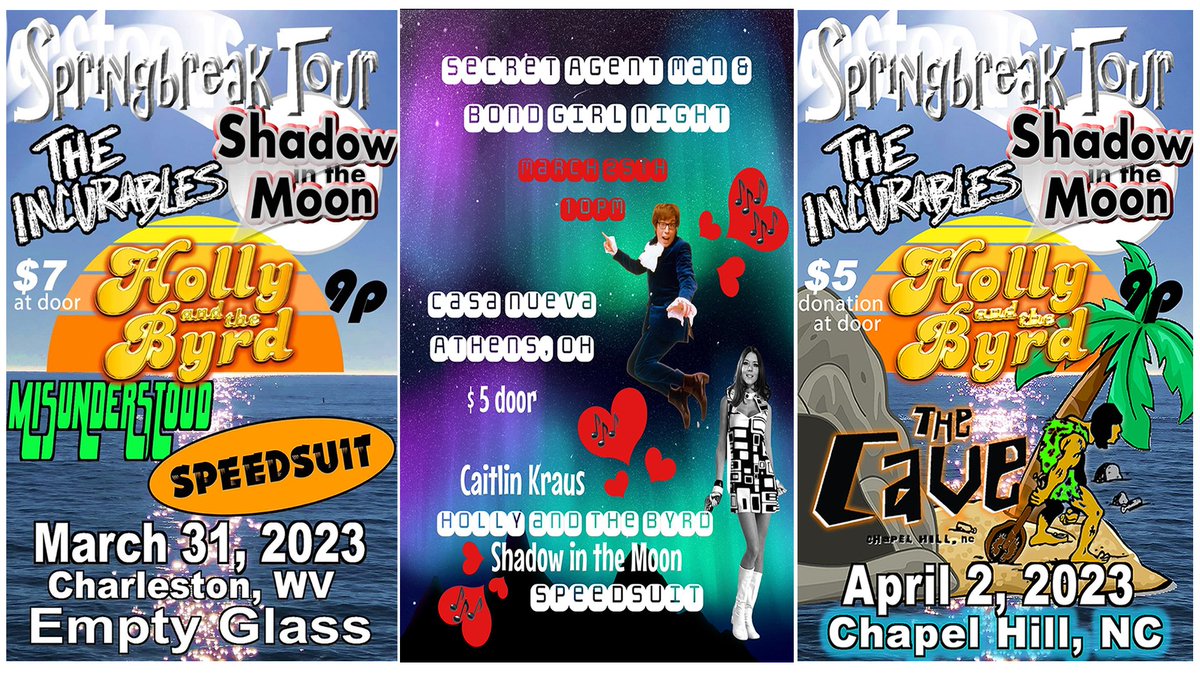 HollyOlsenMusic's tweet image. Getting ready to go on the road...#hollyandthebyrd #SpringbreakTour #Springbreak w/ @TheIncurablesMI #ShadowintheMoon #athens #Ohio #Charleston #WestVirginia #ChapelHill #NorthCarolina #NCAATournament #Basketball #UNC #OhioUniversity #Radio #itunes #reverbnation #punk #rocknroll