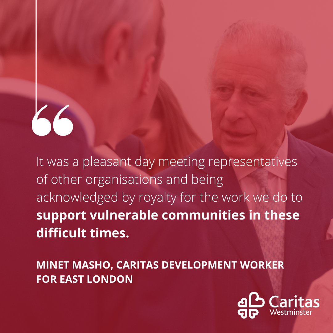 CaritasWestm's tweet photo. It's exactly a week since #TeamCaritas' East London Development Worker Minet, representing @StokeyFood, met King Charles during his visit to @felixprojectuk in Poplar. 

You can read more about this here ⬇️
https://t.co/Kj2vcOt8so
📷 Minet Masho https://t.co/aXelnusPTF