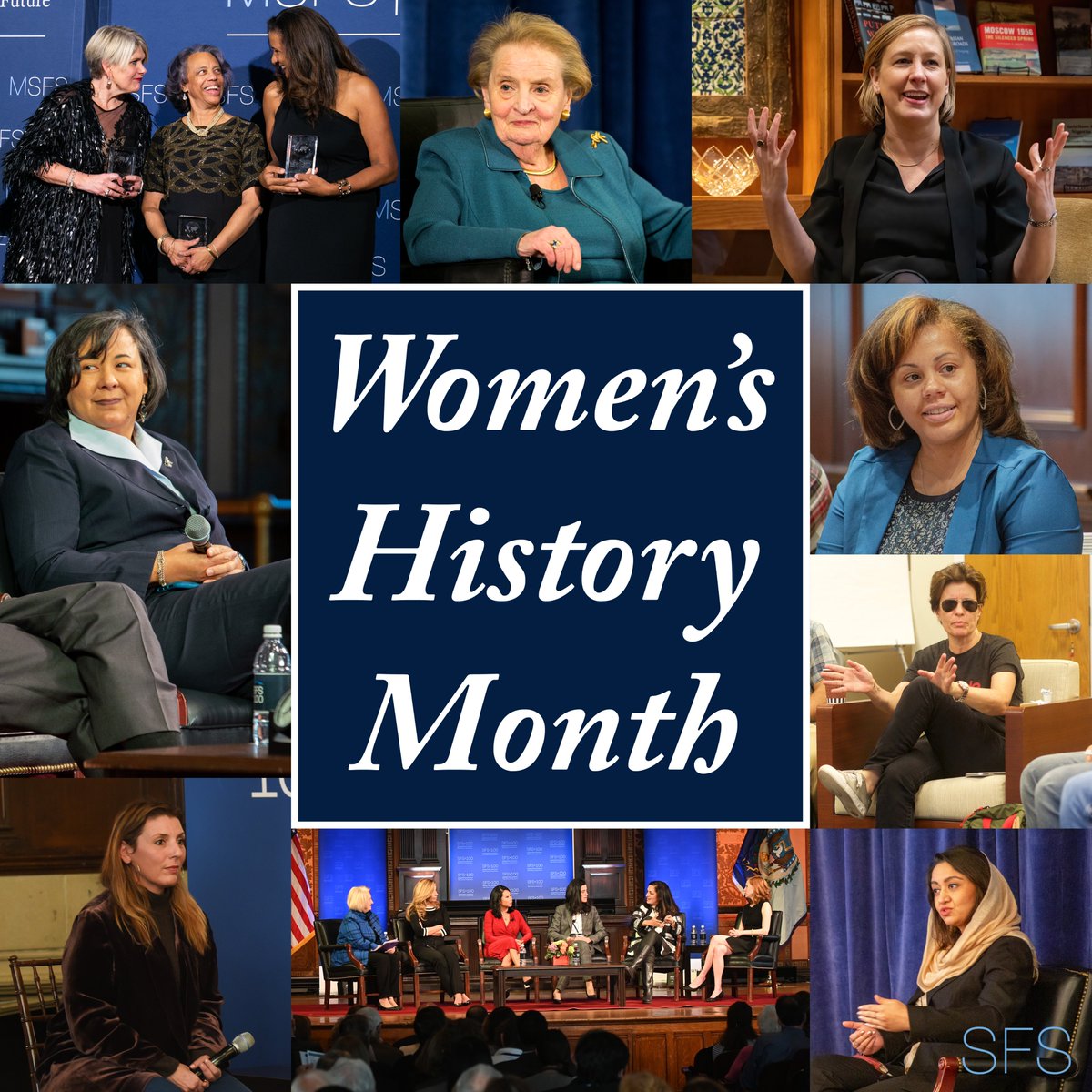 georgetownsfs's tweet image. Happy #WomensHistoryMonth! This month, we celebrate the incredible+important strides women in our community have made in the name of justice and equality. The women of SFS hold a variety of extraordinary accomplishments in diplomacy, politics, journalism and more.