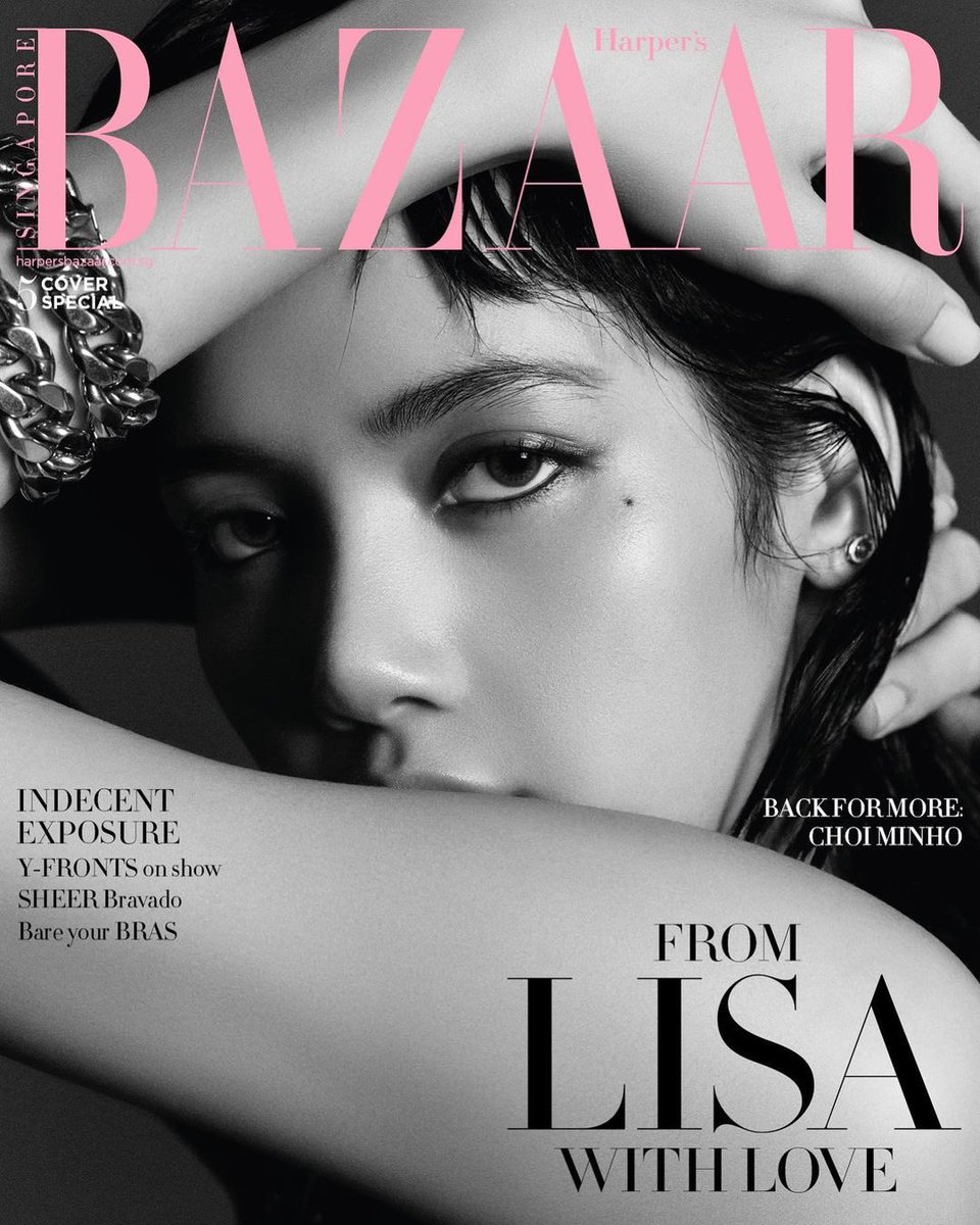 Lisa do BLACKPINK em ensaio com a CELINE para a Revista Harper's Bazaar Singapore.