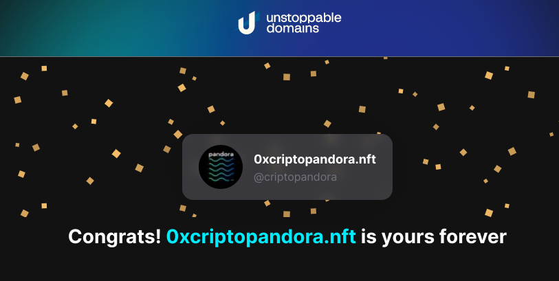 CriptoPandora's tweet photo. • FREE WEB 3 DOMAIN:
I just got my 2nd free Web3 Domain that matches my Twitter handle, 0xcriptopandora.nft, - and you can, too! Follow the steps below.
1. Go here: https://t.co/ma8hxO9Hdo
2. Click "Verify Twitter"
3. Claim your domain
#web3 #ownyourname #UDfam #criptopandora https://t.co/fmRrbxFczL