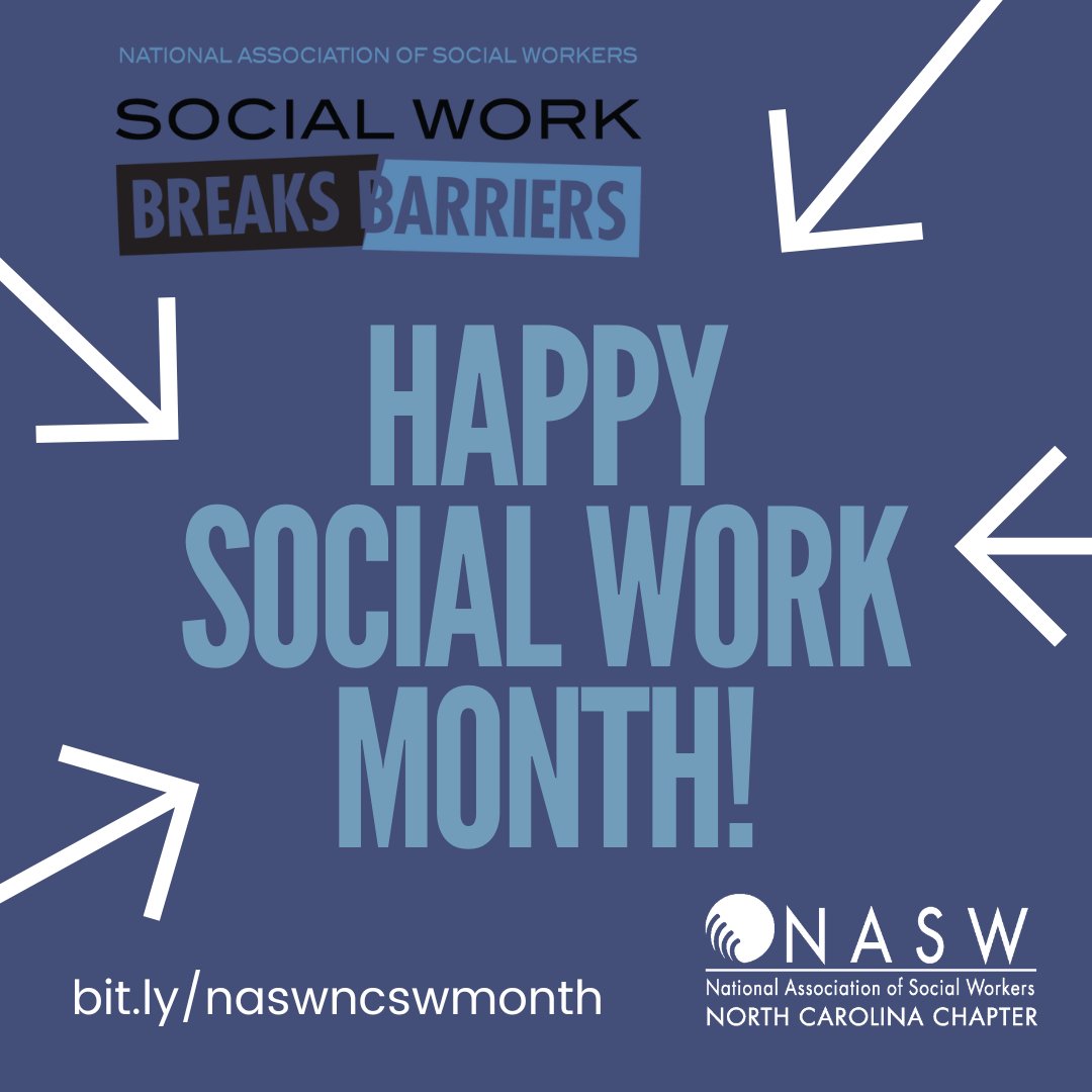 March is Social Work Month! This year's theme is "Social Work Breaks Barriers."

Go to bit.ly/naswncswmonth for more on how you can celebrate and support the profession this month, and how you can educate others on why social workers are essential to breaking down barriers.