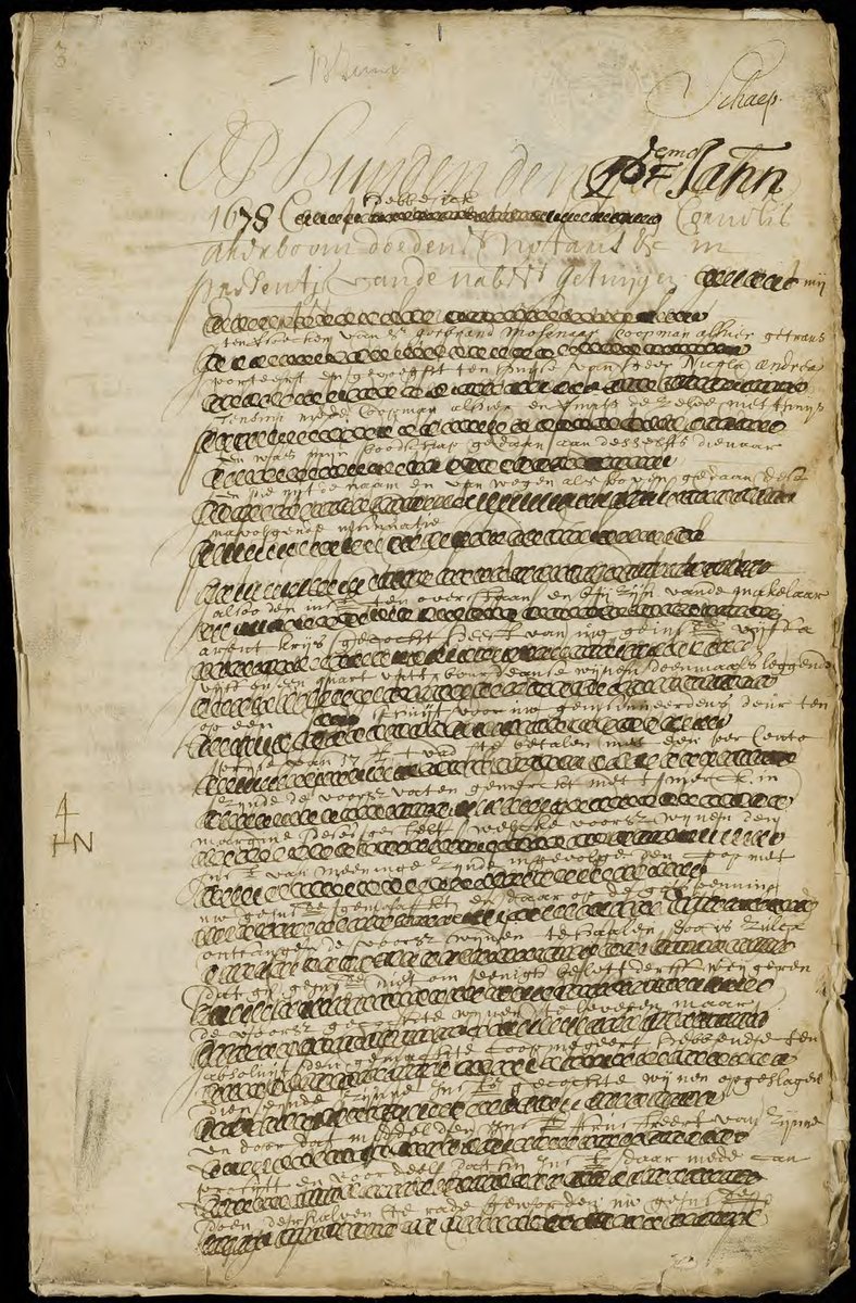 voetnoot's tweet photo. We pakken er even een nieuw papiertje bij, zou je denken, maar op 1 januari 1678 dacht notaris Cornelis Akerboom Doedensz daar anders over. #alleakten https://t.co/JuDH3yZ3PD