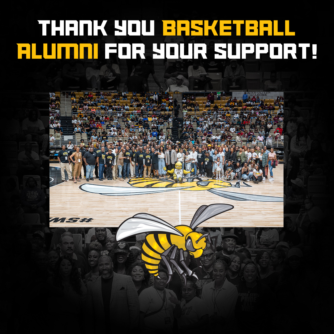 Alabama State MBB (@bamastatembb) on Twitter photo A Big Thank\ You from <a href="/JasonCable1/">Jason Cable, Ph.D.</a> and <a href="/BamaStateSports/">Bama State Athletics</a>! Over 120 <a href="/BamaStateMBB/">Alabama State MBB</a> and <a href="/BamaStateWBB/">Alabama State WBB</a> alumni reunited to our campus for the Alabama A&M Game. We are so glad you made it!
#SWARMAS1 | #IAMSWAC A Big Thank\ You from <a href="/JasonCable1/">Jason Cable, Ph.D.</a> and <a href="/BamaStateSports/">Bama State Athletics</a>! Over 120 <a href="/BamaStateMBB/">Alabama State MBB</a> and <a href="/BamaStateWBB/">Alabama State WBB</a> alumni reunited to our campus for the Alabama A&M Game. We are so glad you made it!
#SWARMAS1 | #IAMSWAC