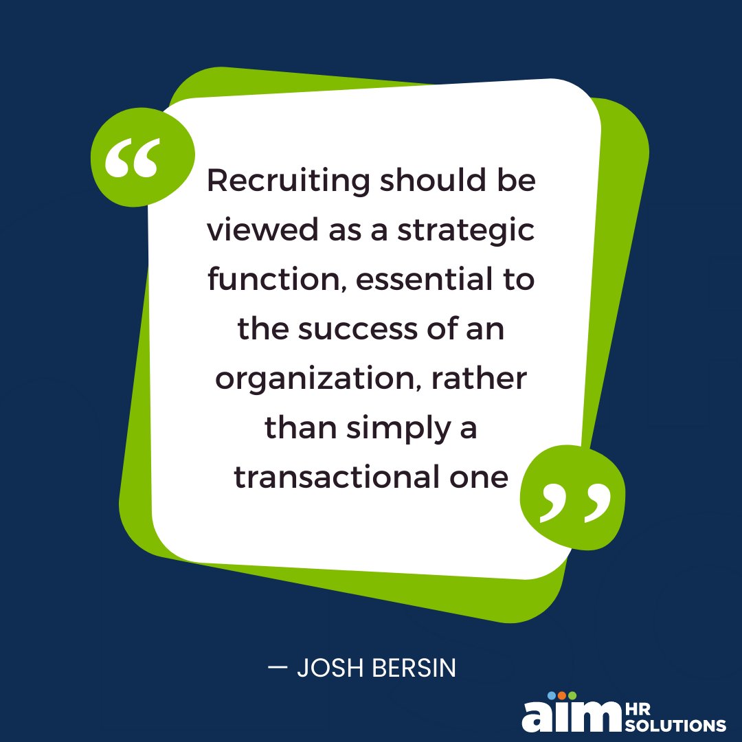 Finding the right people for your company is more than just filling job openings. It's about creating a strategic recruitment process that identifies, attracts, and retains top talent. #RecruitmentStrategy #HRSuccess