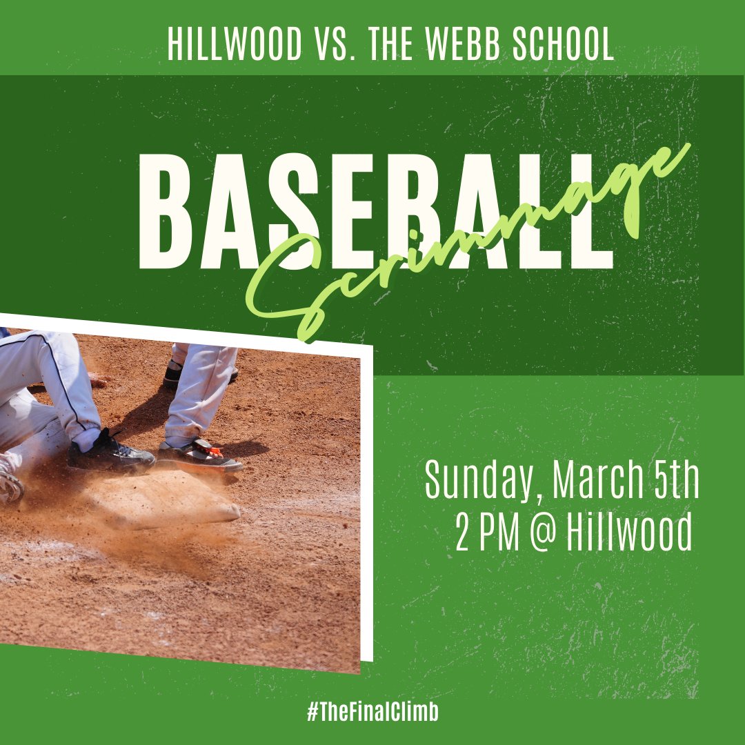 LawsonBaseball's tweet photo. We will scrimmage with The Webb School on Sunday! The weather says it’ll be a great day for baseball! #hillwood #hilltoppers #thefinalclimb https://t.co/EFtByEIoBo