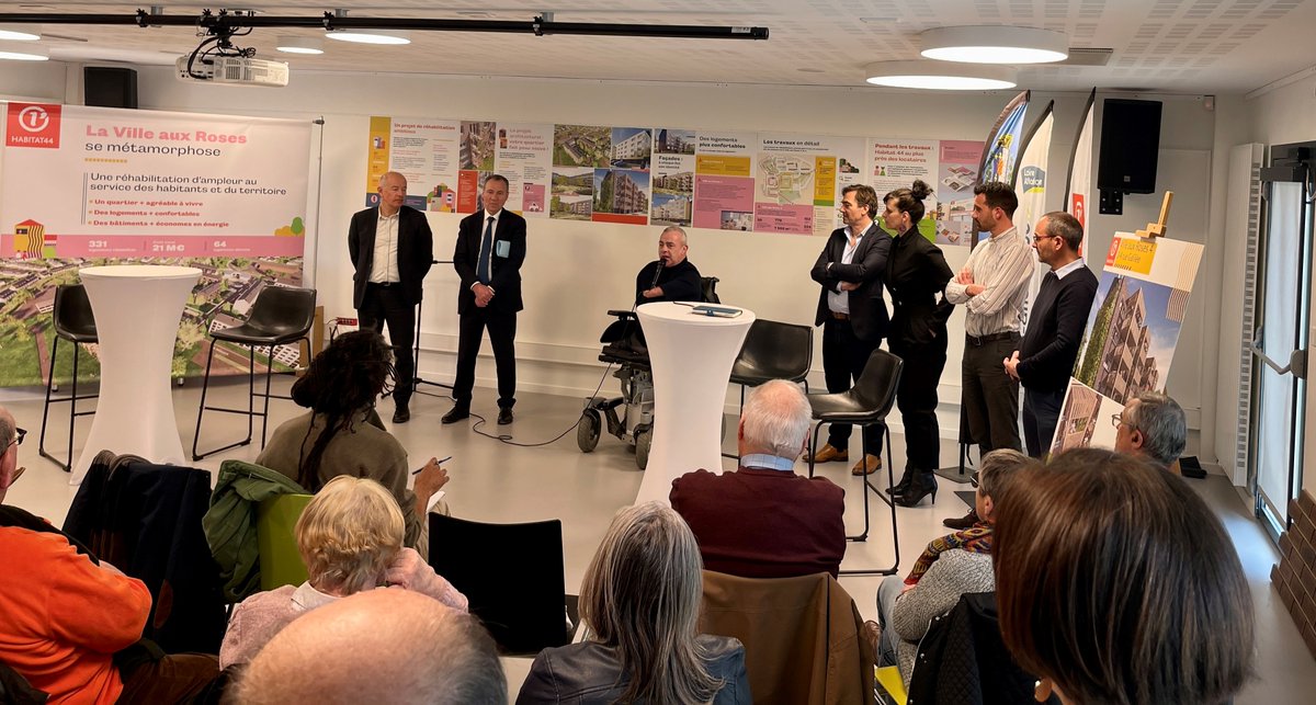 #ConférencePresse - Travaux de réhabilitation 🚧

Ce 1er Mars, c'est le lancement officiel des travaux de la Ville aux Roses à Châteaubriant. Un projet d'ampleur de 21 millions d'euros qui s'inscrit dans la convention signée entre le Département <a href="/loireatlantique/">Loire-Atlantique</a> et Habitat 44.