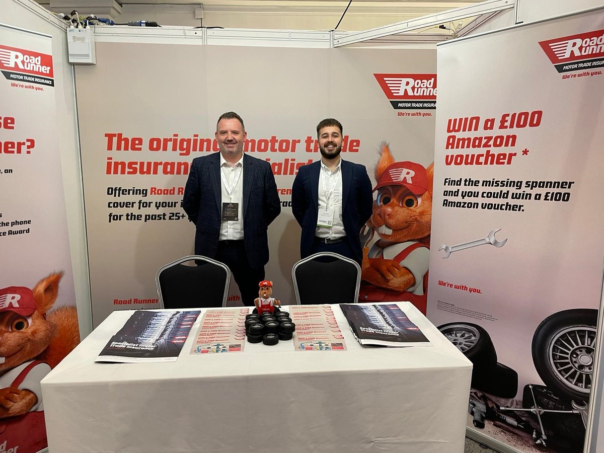 We're up and running on day 1 of the @BravoNetworks National Conference. Head over to stand 34 to chat all things motor trade with Lee and Harry from the Road Runner team. #motortrade #automotive #insurance #trade