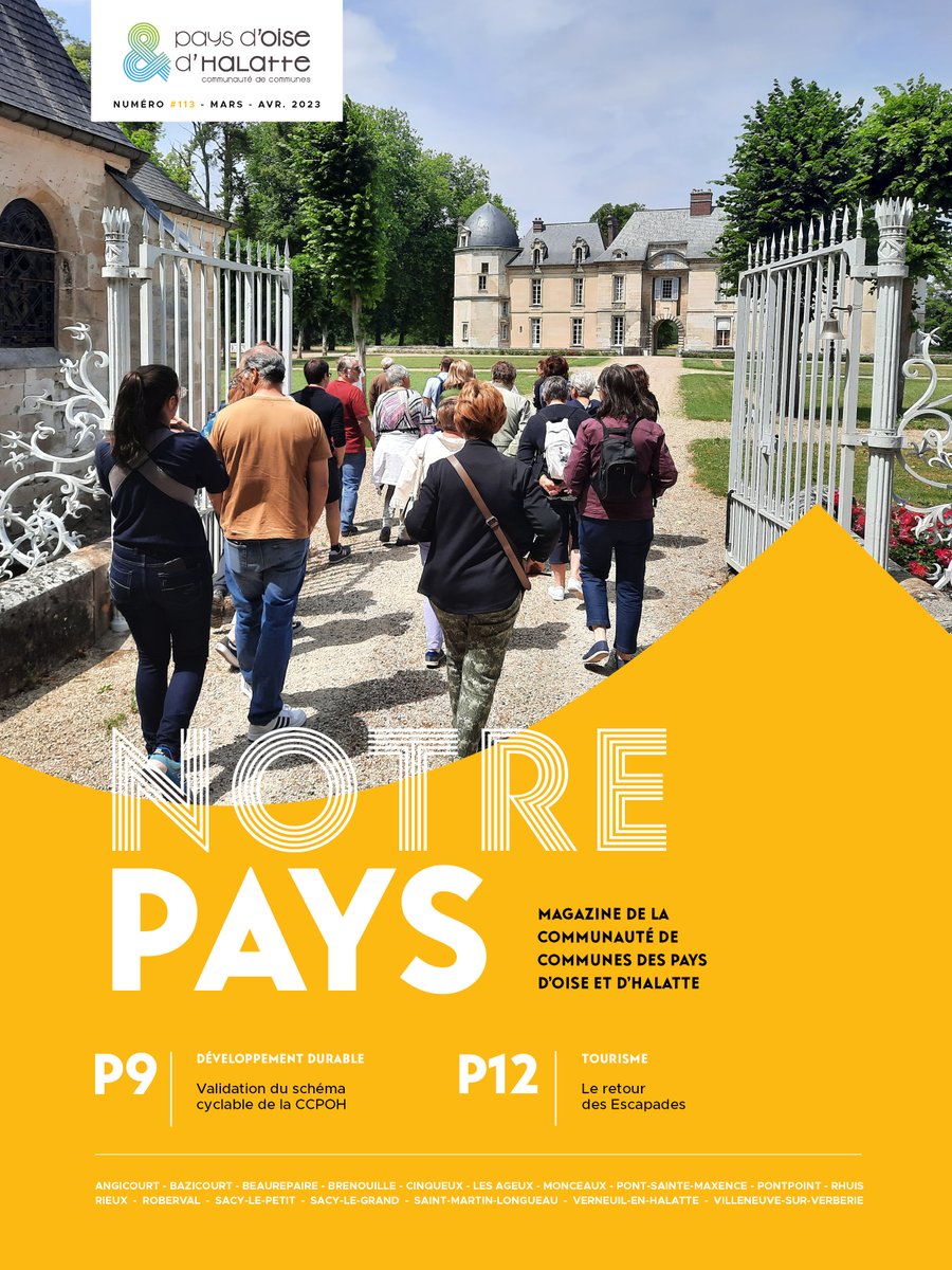 📰 Votre #magazine Notre Pays de Mars/Avril est sorti 👇🏼
bit.ly/3IGmL7o

Pour tout savoir sur :
🚴‍♀️ Le développement durable, validation du schéma cyclable
📍 Découvrez Verneuil-en-Halatte
🌎 Les nouvelles Escapades en Pays d’Oise et d’Halatte

Bonne #lecture !