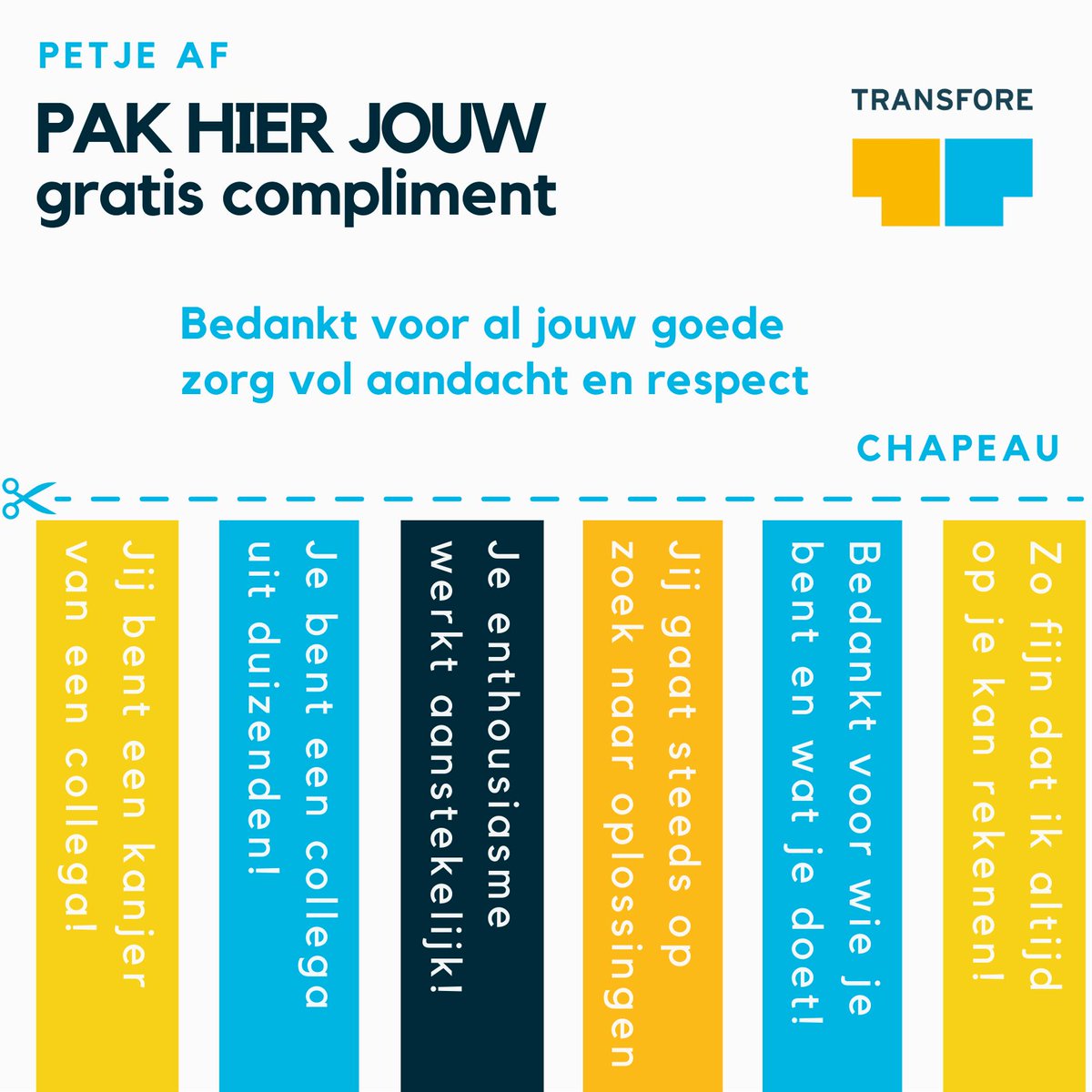 Hierbij onze complimenten aan iedereen die iedere dag weer voor onze patiënten en collega's klaar staan! #complimentendag