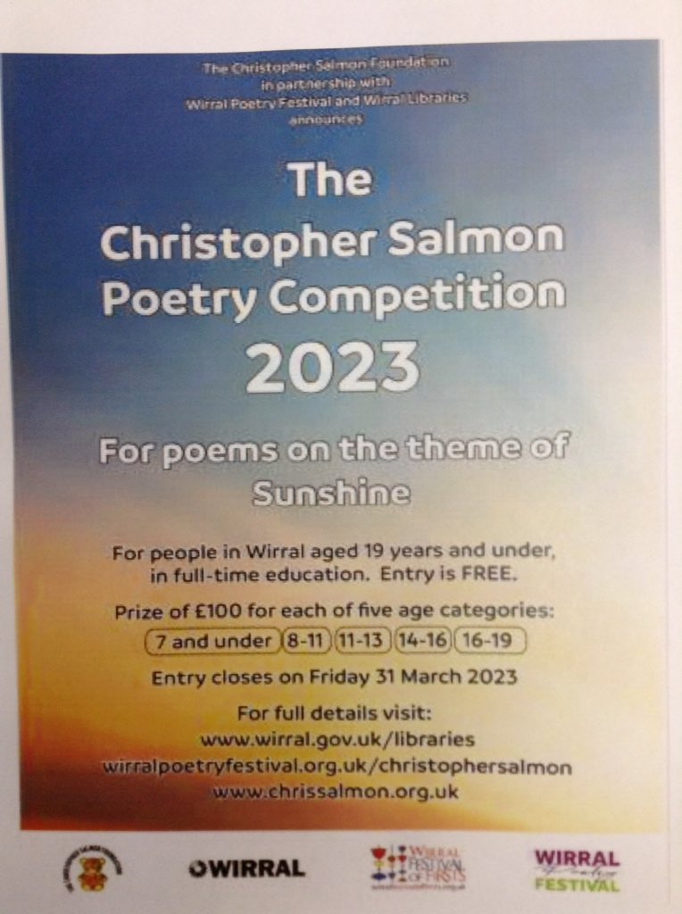 greenleasps's tweet image. The RE committee have decided to enter into this competition! As we are all learning about Christianity and Easter,they are going to base their poem on this ⛪️☀  @WirralLibraries #TheChristopherSalmonFoundation #WirralPoetryFestival #Worldviews #Reflection #Personalknowledge