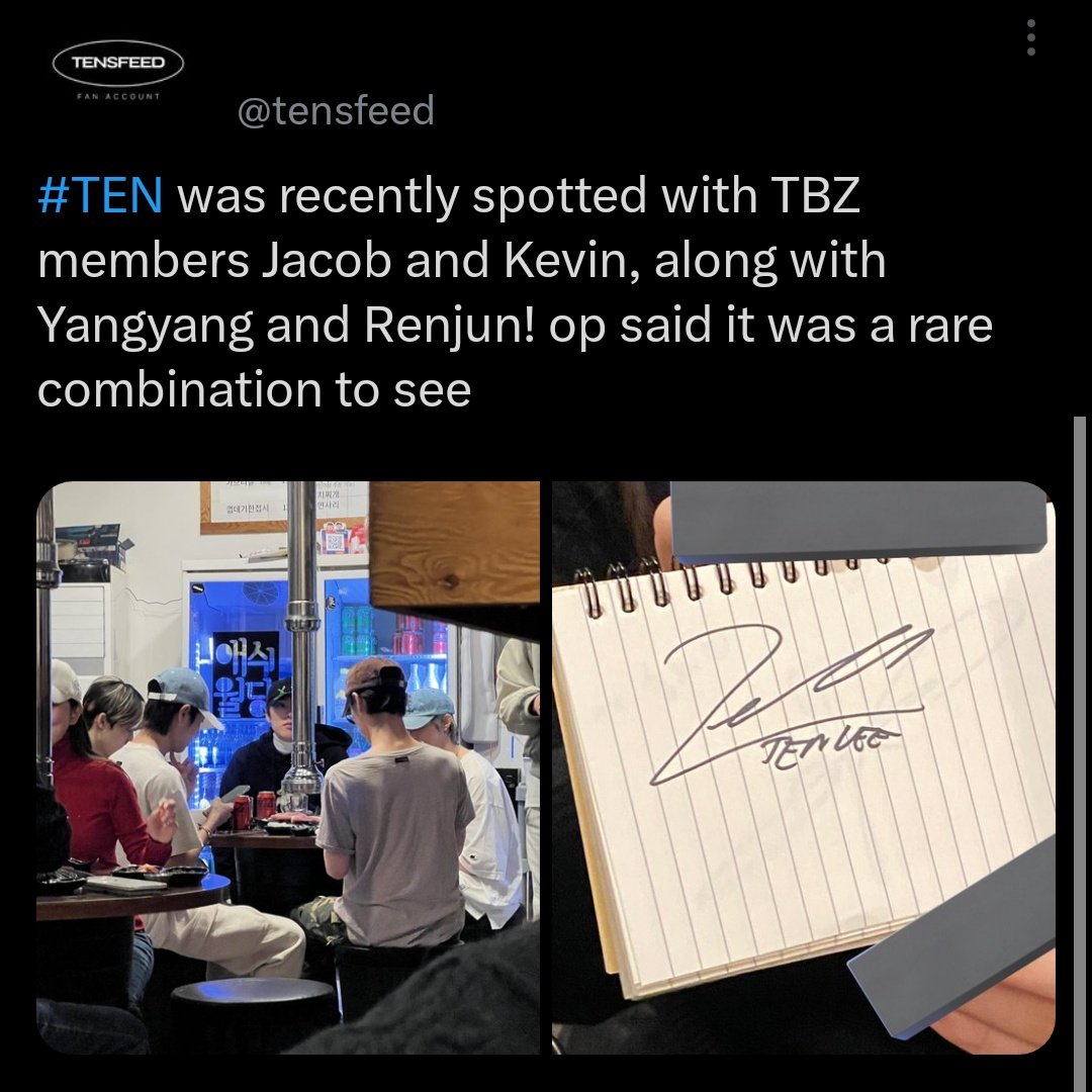 nctzenbase's tweet photo. omg ten renjun yangyang abis hangout bareng jacob &amp; kevin tbz😭 🫶 https://t.co/BHtjt7xgmD