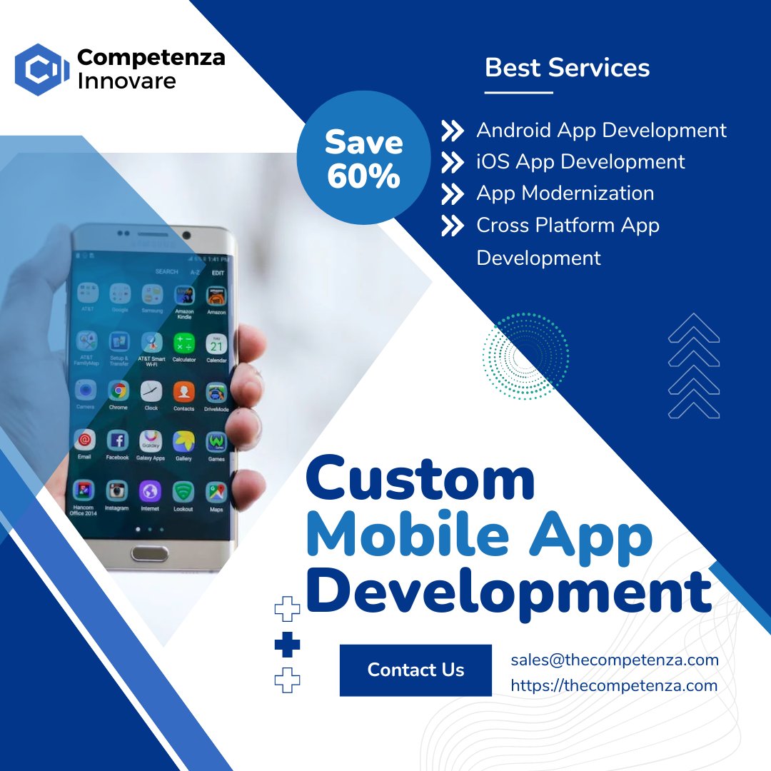 thecompetenza's tweet image. Revolutionize your business with custom mobile app! 📱🚀 From ideation to deployment, our expert team will bring your vision to life. 

Don&apos;t miss out on this game-changing opportunity to enhance your brand&apos;s digital presence. Contact us today! 

#CustomMobileApp #AppDevelopment
