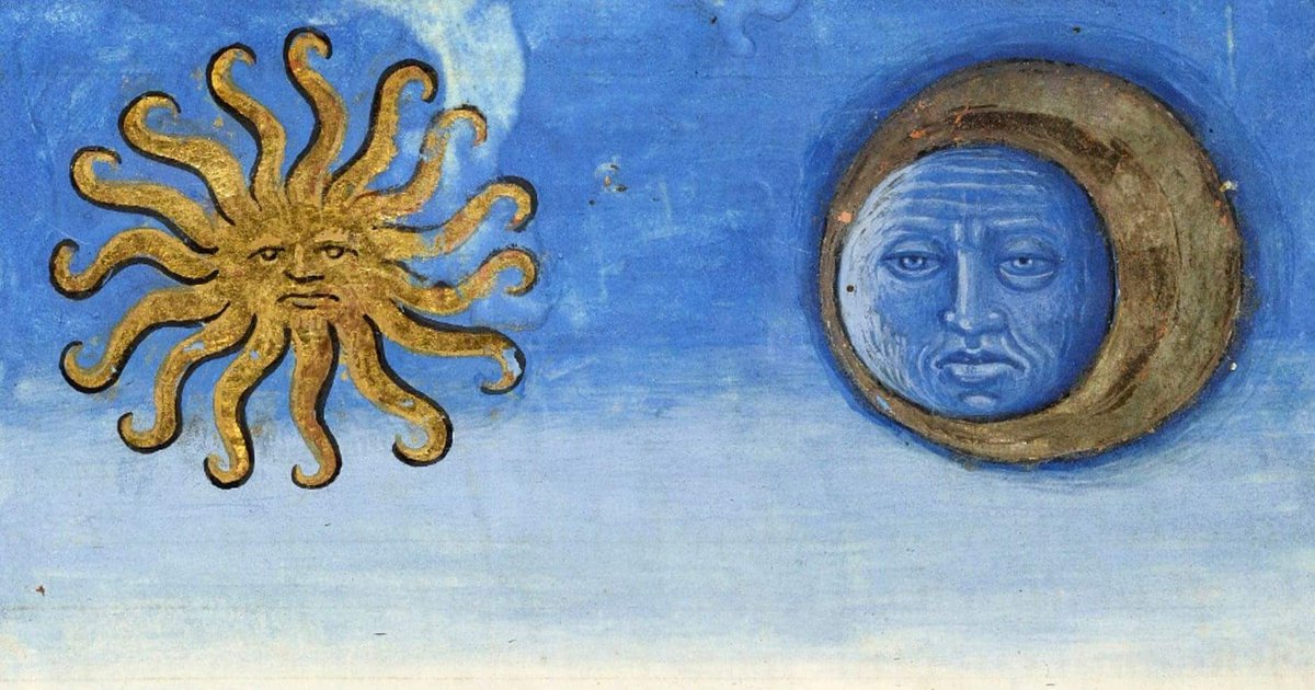 WeirdMedieval's tweet image. sun and moon, france, 15th century