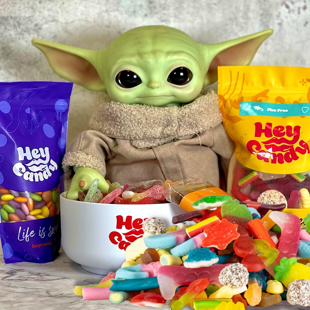 lovefunhub's tweet photo. Baby Yoda loves snacking on Hey Candy for the #mandalorian season 3 premiere! Season 3 of Mando has just arrived on Disney plus! Will anyone be watching with the kiddos?
#heycandy #sweets #candy #TheMandalorianS3 #babyyoda #grogu https://t.co/ldiBNKrv6X