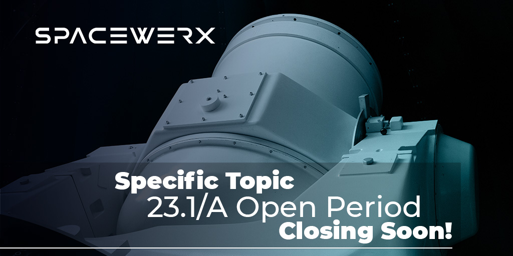 SpaceWERXDOD's tweet photo. The @USAirForce 23.1/A #SpecificTopic solicitation closes in one week and includes topics seeking space related solutions. Technical areas include #Sensors and #Space Platforms, #Thermal Control, #Cryovacuum, and more. View openings and submit by Mar 8: https://t.co/xb3EQVQkCo https://t.co/XLltwUqPsM
