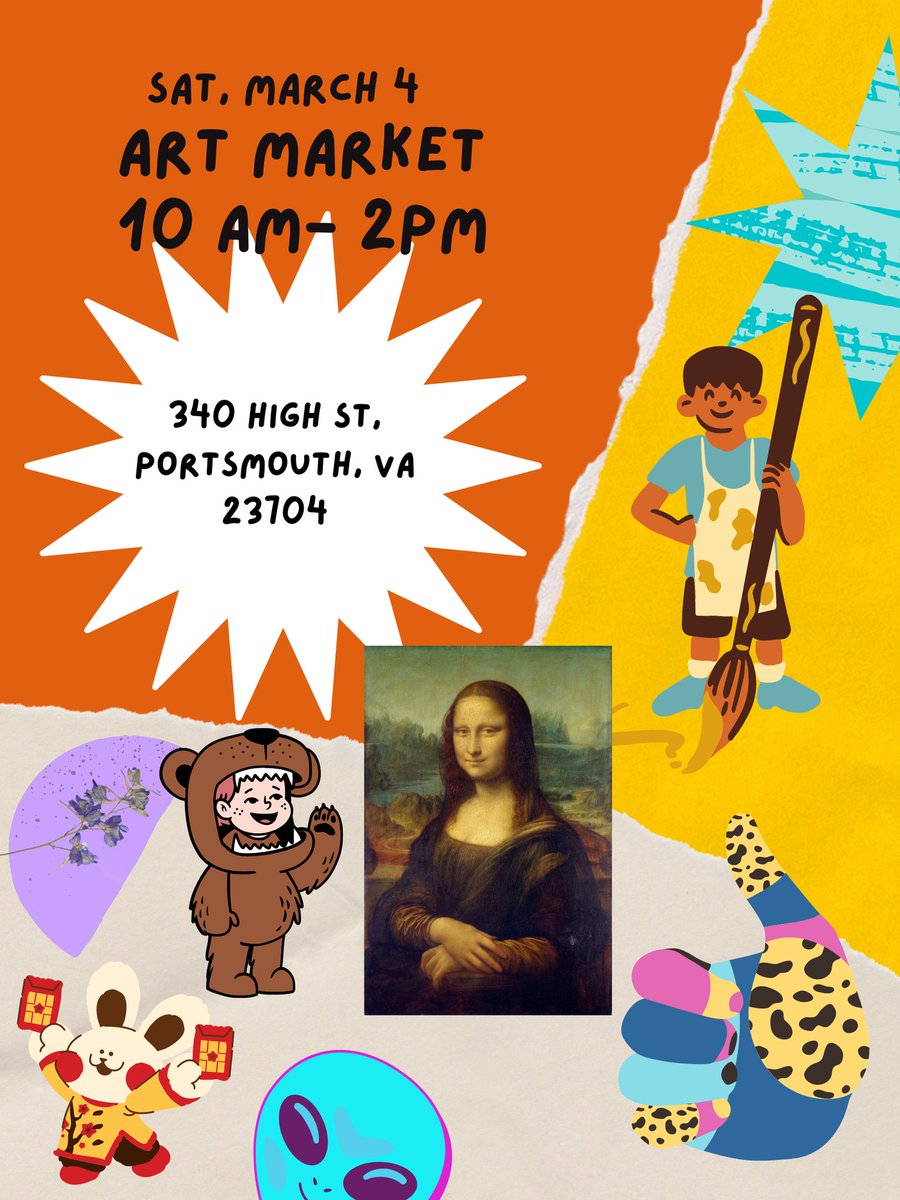 Come on out to Olde Towne Portsmouth on Saturday to see amazing artists!! 
#oldetowneportsmouth
#Portsmouthva
#portsmoutholdetownfarmersmarket
#supportportsmouthpublicart
#hamptonroadsva
#coastalva