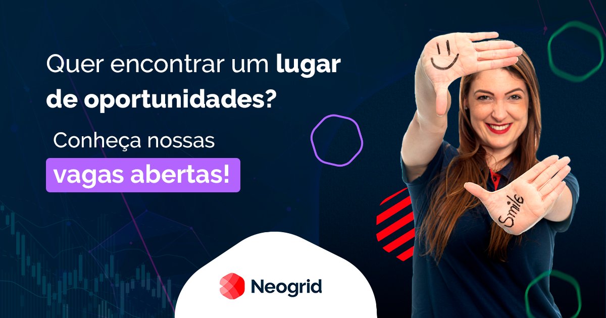 O ano só começou! Que tal impulsionar sua carreira? 🚀

Se você se imagina em um lugar de oportunidades para se desenvolver e livre para ser quem você é, então seu lugar é aqui na Neogrid! 🤩 +