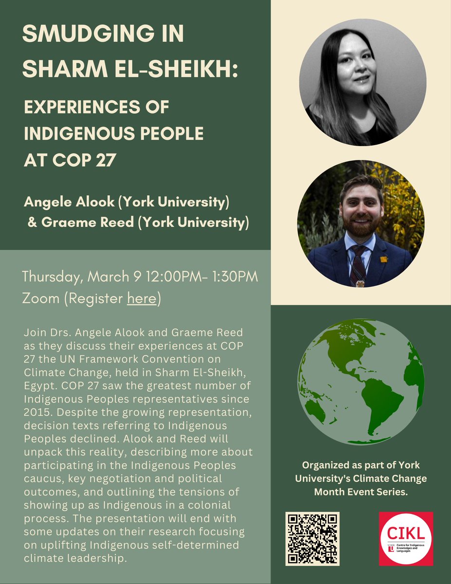 We are excited to be part of #ClimateChangeMonth @YorkU this March. We have 2 events planned as part of the series. Check them out 👇👇👇For details see the CC site: yorku.ca/cfr/climate-ch…