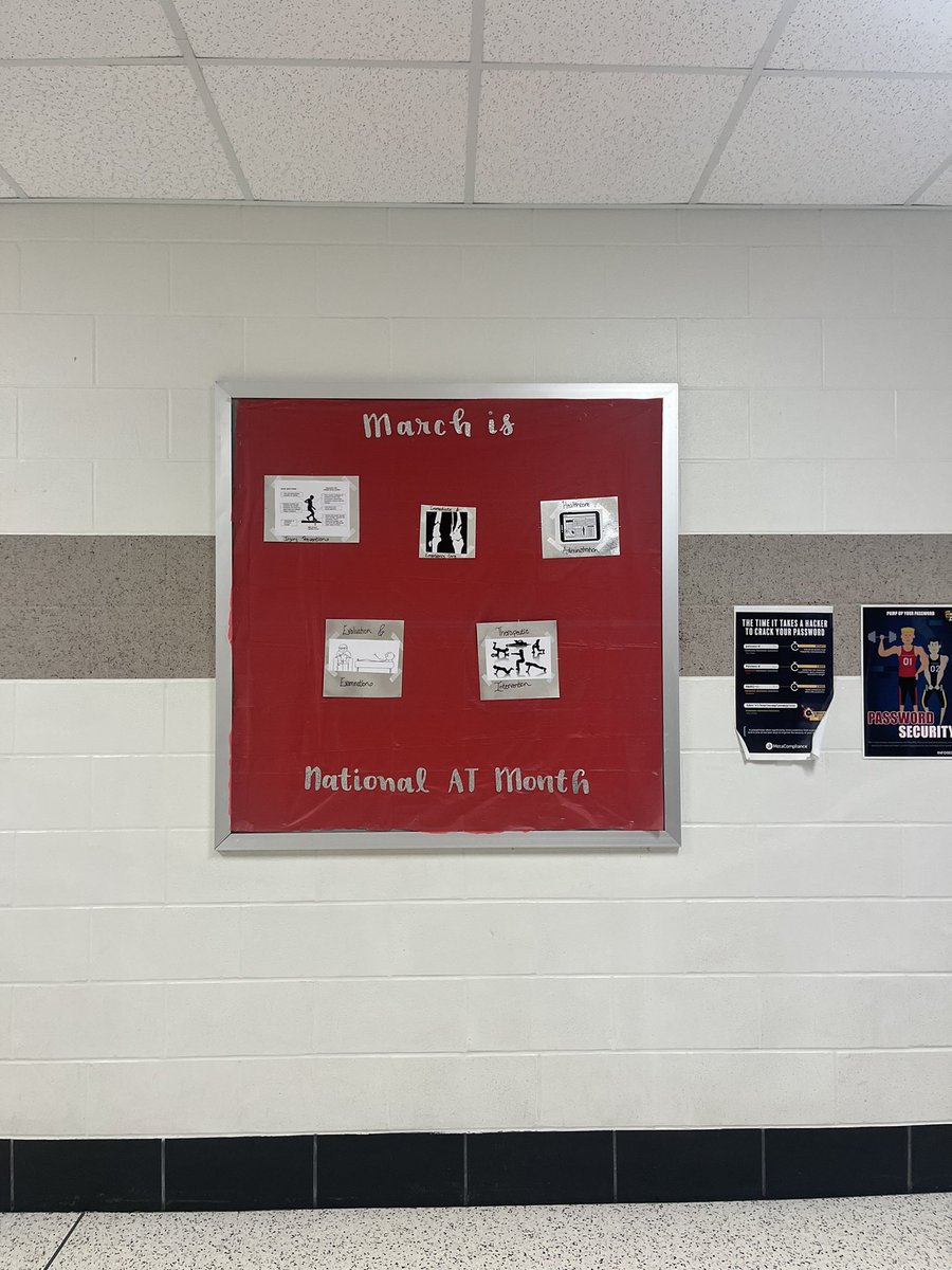Happy National Athletic Training Month! To kick off the month, here’s the bulletin board I made for the school to look at! #NATM2023